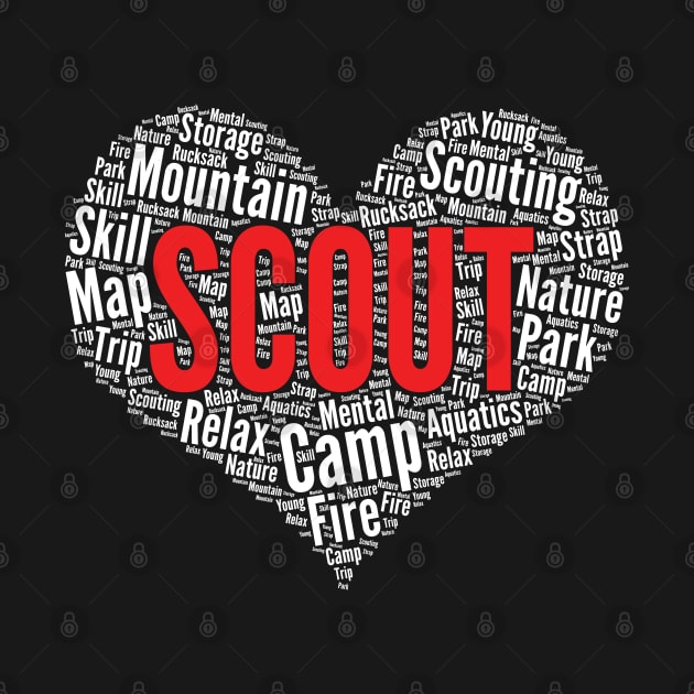 Scout Heart Shape Word Cloud Scouting Team Leader Camp product by theodoros20