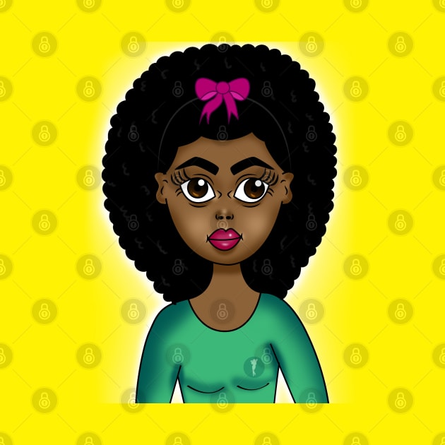 cute black girl art by Spinkly Creations 