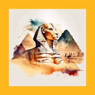 Ancient Sphinx Sci-Fi Watercolor T-Shirt