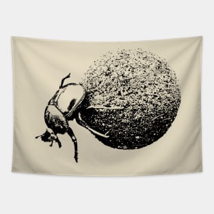 Dung Beetle Rolling Dung Ball | African Wildlife Tapestry