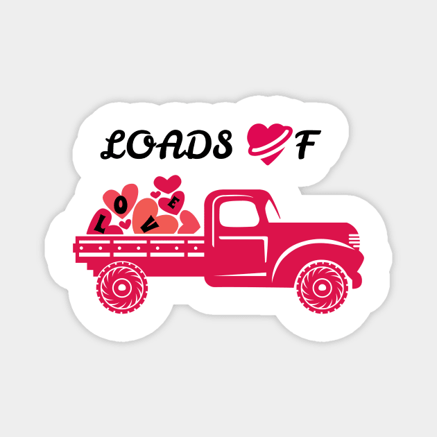 Loads of Love Valentine's Day Pickup Truck Magnet by hippyhappy