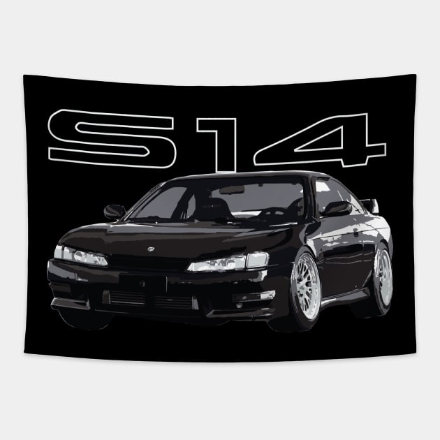 240 sx super black s14 kouki Tapestry by cowtown_cowboy