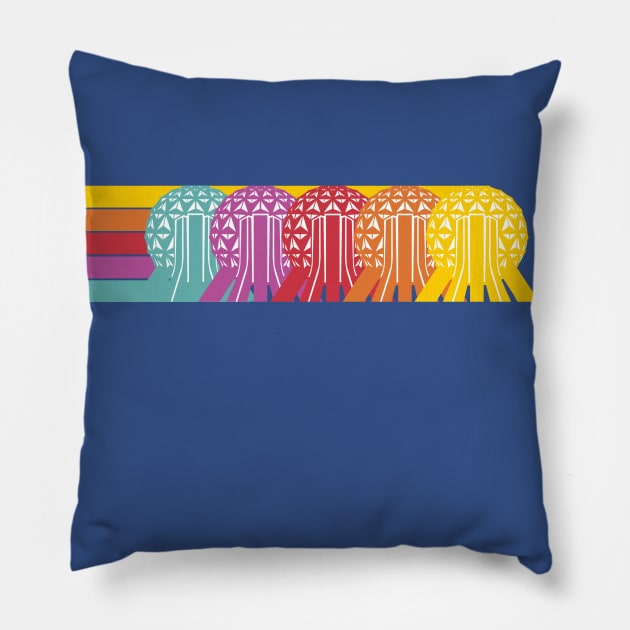 Retro Spaceship Earths Pillow by EnchantedTikiTees