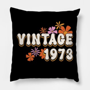 50th Birthday Vintage 1973 Womens Retro Groovy Style Pillow