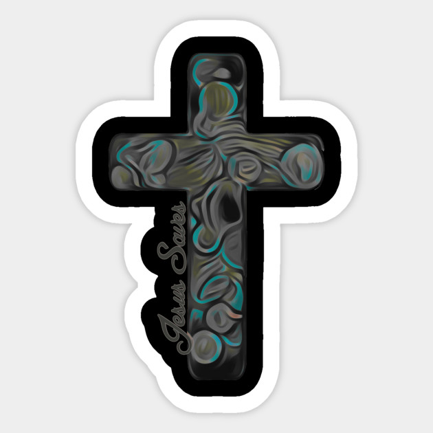 Jesus Saves Artistic cross - Jesus Saves - Sticker