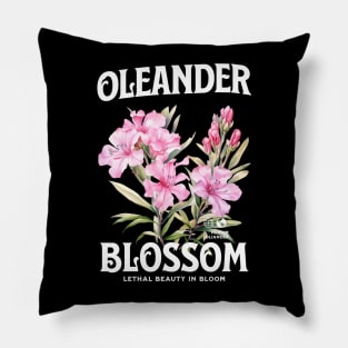 Oleander blossom,  Oleander Sweatshirt, flowers, floral art, watercolor illustration of nerium oleander, poisonous plant, wild oleander Pillow