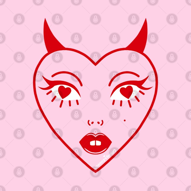 Diabla Heart Pink Face by Nancyvheart 