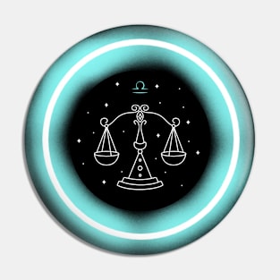 Neon Light Effect Libra Pin