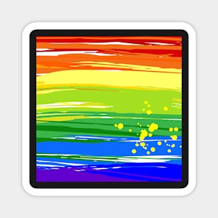 Paint Rainbow Background Magnet