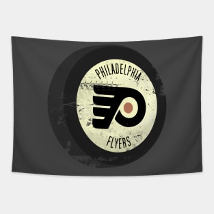 Retro Philadelphia Hockey Puck Tapestry