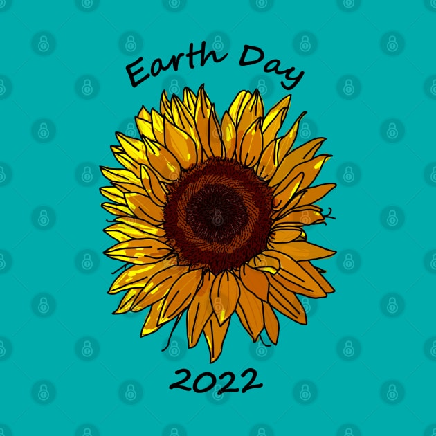 Earth Day 2022 Sunflower by ellenhenryart