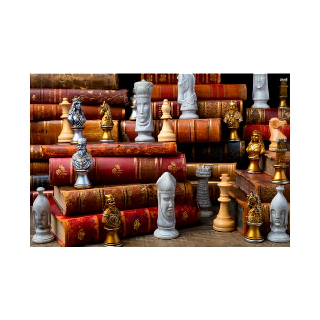 Old Books And Chess Men by photogarry