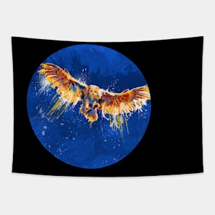 Night Owl Blue Design Tapestry