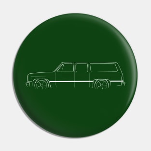 Slammed Chevy Suburban - profile stencil, white Pin