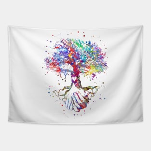 Love tree, hand in hand Tapestry