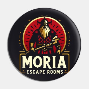 Moria Escape Rooms - Dwarven Warrior - Logo - Fantasy Pin