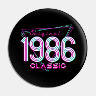 Born In 1986 Throwback Birthday Pin