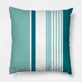 Color Block Stripes Teal Pillow