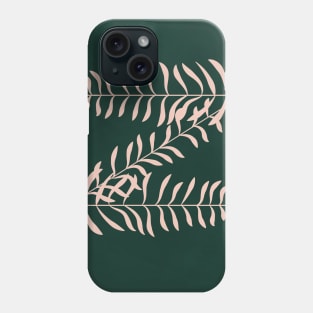 Alphabet Z Botanical, Forest Green Background Phone Case