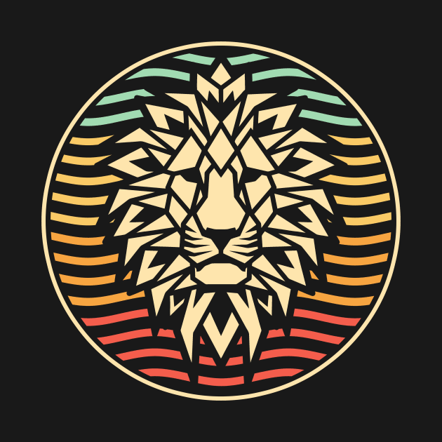 Vintage Lion Polygon Animal by RadStar