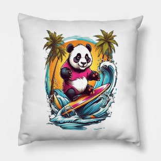 Surfing Panda Pillow