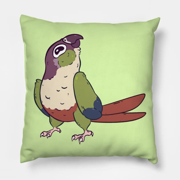 Green Cheek Conure Pillow by BirdPresident