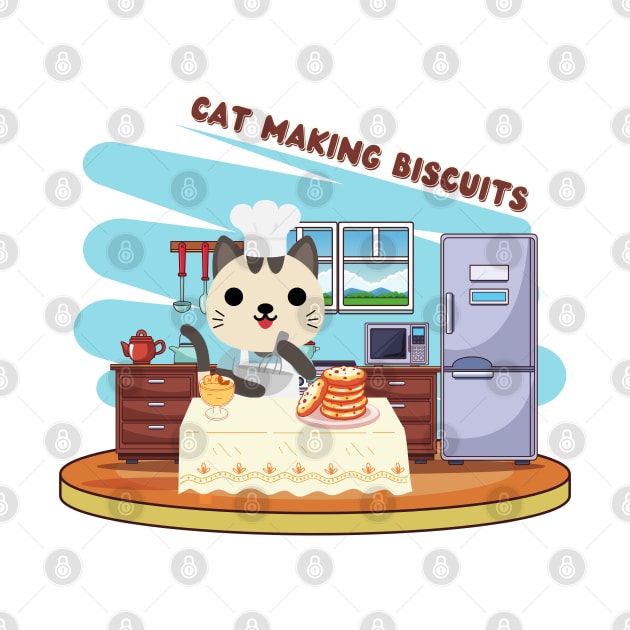 Cat Making Biscuits by CollectionOS