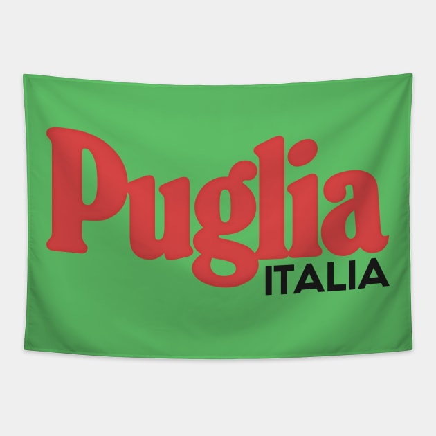 Puglia, Italia //Retro Typography Gift Design Tapestry by DankFutura