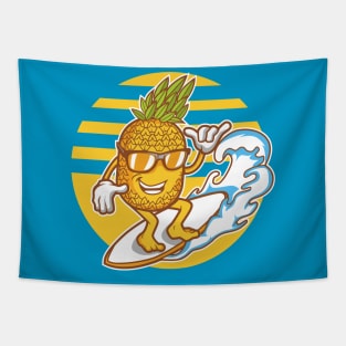 PINEAPPLE SURFING Tapestry