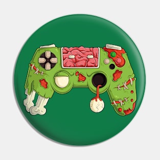 Green Video Games Gaming Gamer Halloween Zombie Controller Pin