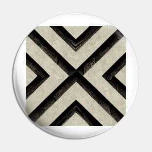 Black and White X and Diamond Pattern - Minimalist Design Pin