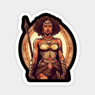 African Queen, Afro Female Warrior, Black History Magnet