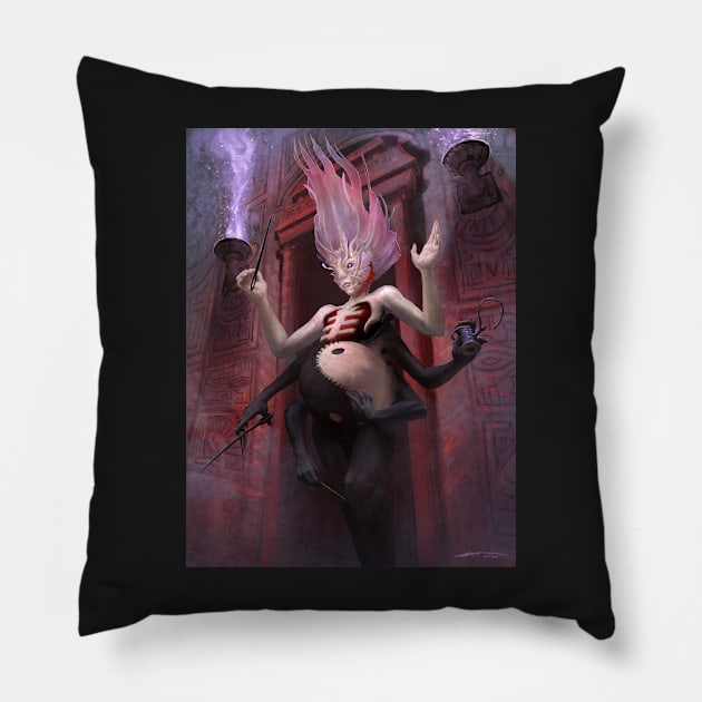 The Balance of Prophecy Pillow by ethanharrisart