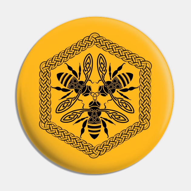 Celtic Honeybees Pin by Tip-Tops