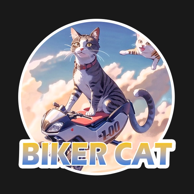 Biker Cat,Racer Cat by LycheeDesign