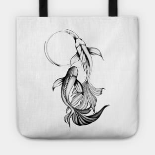 Koi fish couple | Enso circle | Love dance | Feng shui Tote