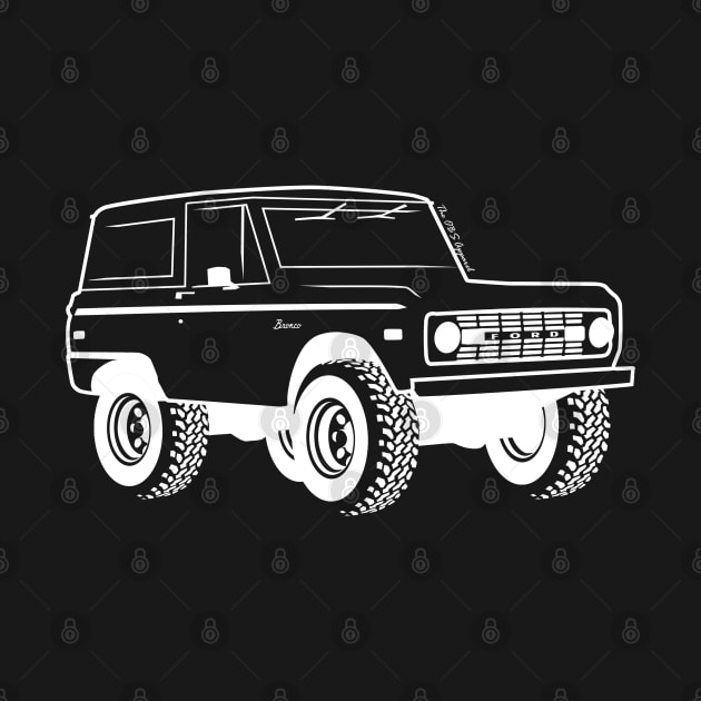 1966-1977 Ford Bronco White Print by The OBS Apparel