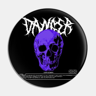 DANGER SKULL BLUE Pin