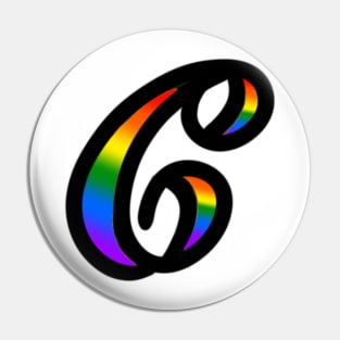 Rainbow Cursive Letter C Pin