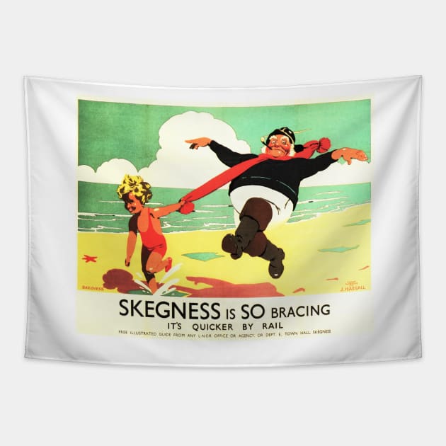 Skegness Is So Bracing Beach Travel Tourism Vintage Railway Tapestry by vintageposters