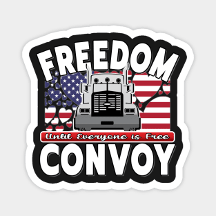 USA FREEDOM CONVOY USA FLAG - FREEDOM CONVOY 2022 -FLAG HEARTS WHITE LETTERS Magnet