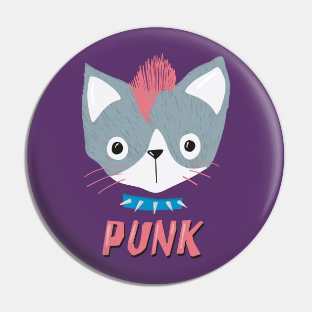 Punk Rock Kitten Pin by LittleBunnySunshine