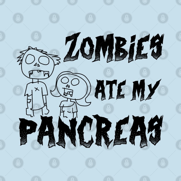 Zombies Ate My Pancreas Funny T1D Warrior Funny Diabetes by savariya