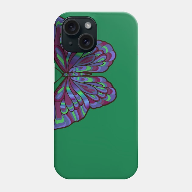 Purple and Blue Butterfly Art Phone Case by AlondraHanley