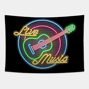 Live Music Guitar Vintage Bar Musicians Gift Tapestry