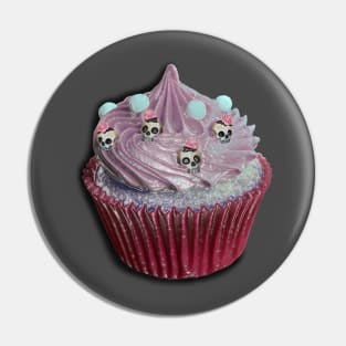 Cupcake skull glass Pin