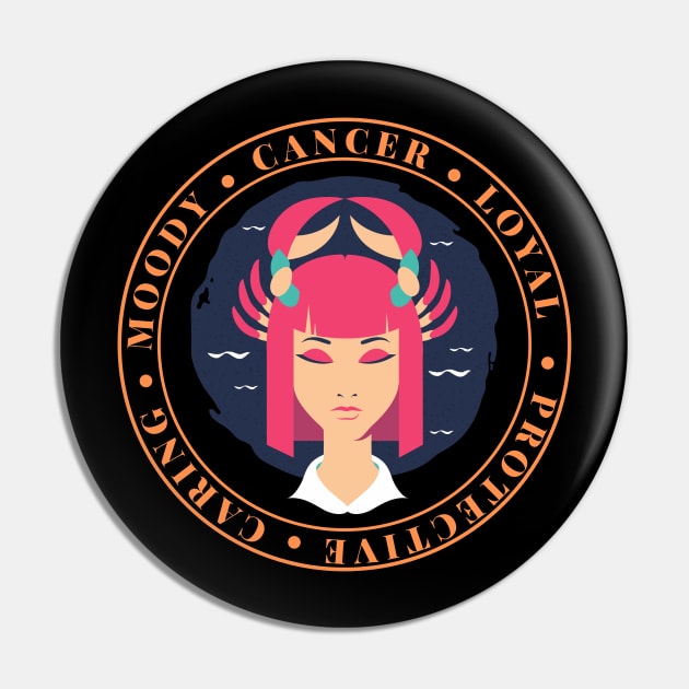 Cancer zodiac Pin by A Jersey Store