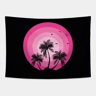 Pink and Black palms. Tapestry