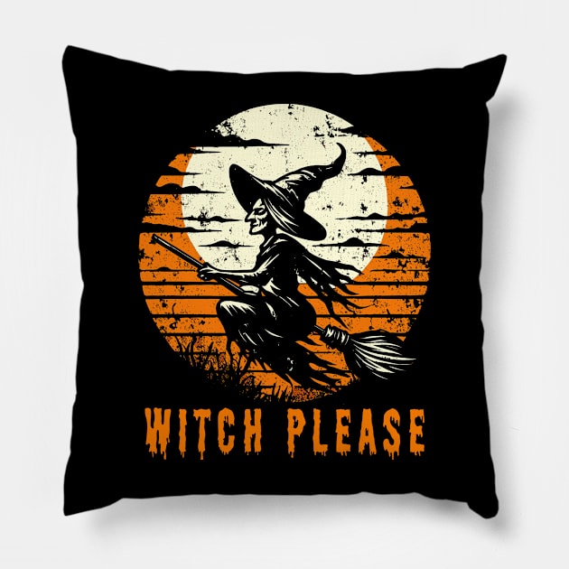 Stylish Witch Please Halloween Shirt - Witchy Women's Witchcraft Apparel Pillow by Klimek Prints