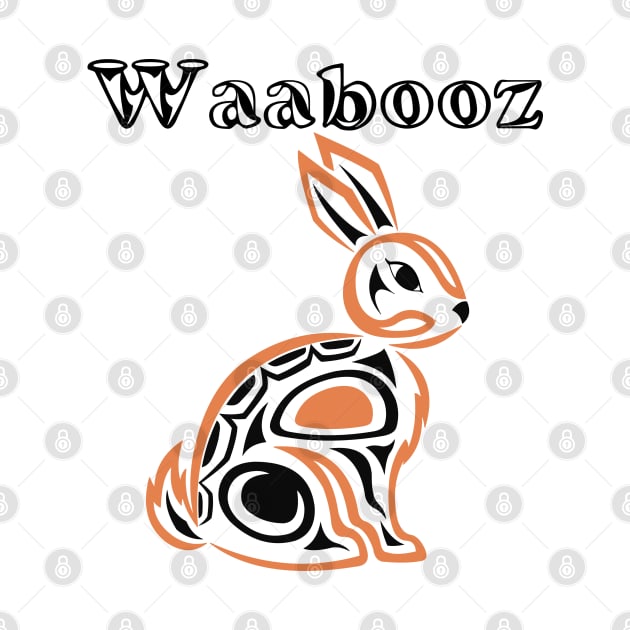 Indigenous Rabbit (Waabooz) by KendraHowland.Art.Scroll